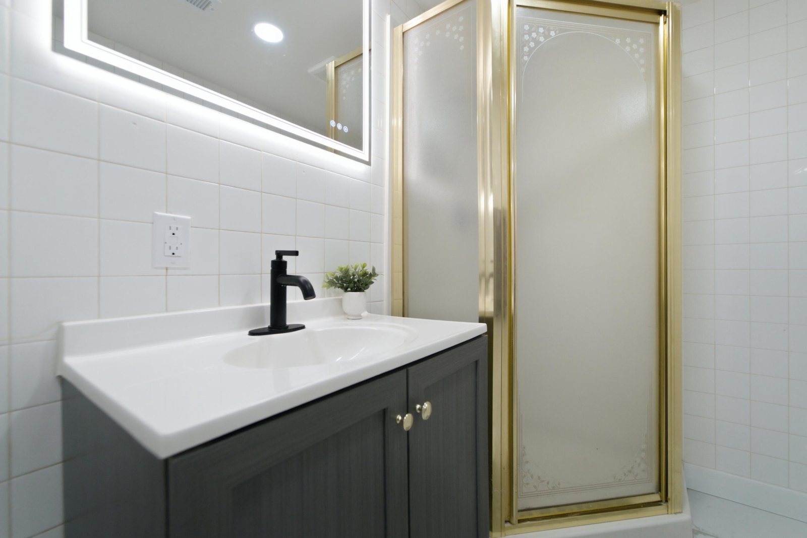 Griffith full home renovation lower bathroom vanity and shower