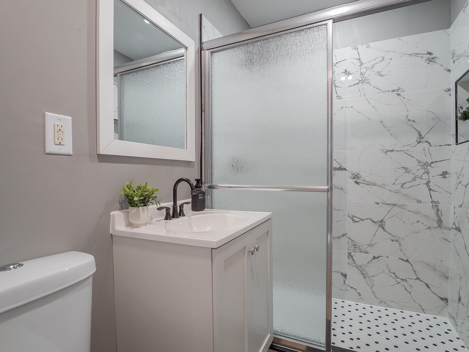 Full home renovation walk-in shower